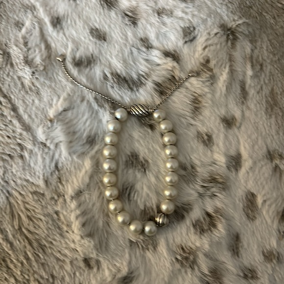 David Yurman Sterling Silver 8mm Wave Bead Pearl Spiritual Beaded Pull Bracelet - Picture 5 of 5